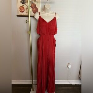 Red Maxi Dress with side cutouts